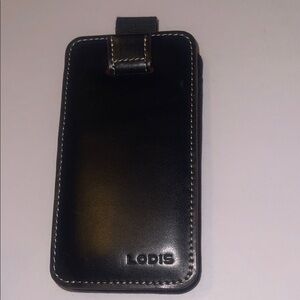Lodis Black Leather Pull-Tab Phone Sleeve Case